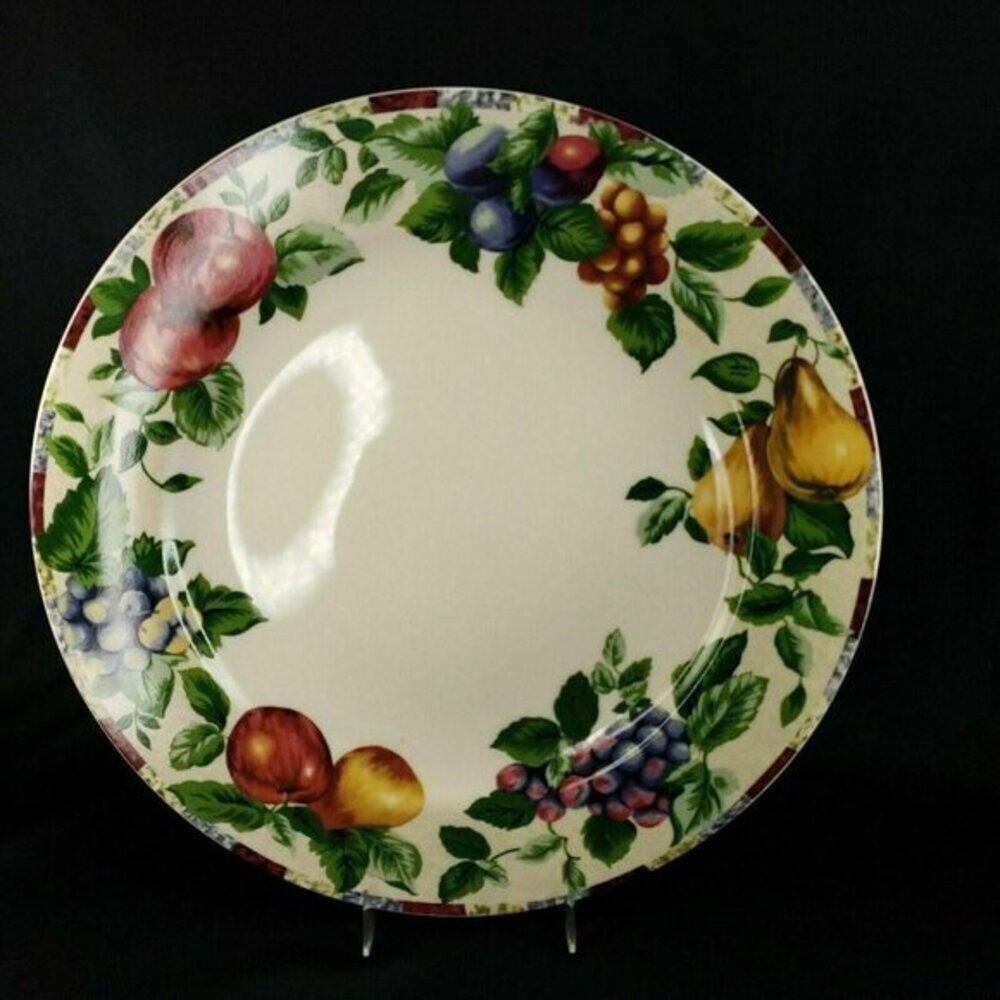 Sonoma Sakura Fruit Pattern Round Serving Platter‎ Crudite Cheese Cracker Plate